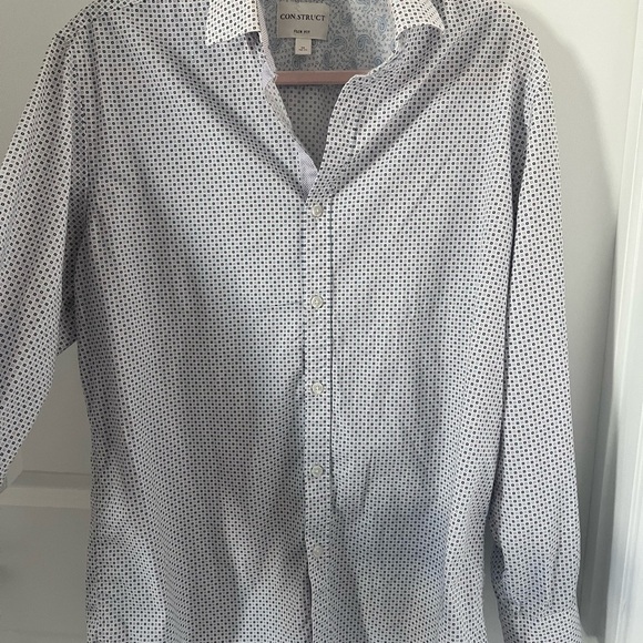 White Casual Button Down Shirt with Long Sleeves - Picture 3 of 11